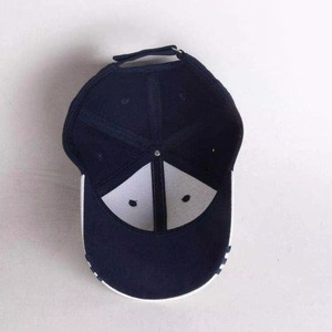 Custom Logo Embroidered Unisex 6-Panel Snapback Cap White <b>Navy</b> Color Blocking Contrast Brim Casual <b>Hat</b> Adult OEM ODM Wholesale - Product Image 5