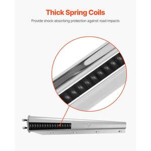 Supports de garde-boue à ressort argentés robustes avec espacement des boulons de 2-1/2 pouces pour semi-remorques, paire de supports de garde-boue chromés, accessoires pour camions - Product Image 4