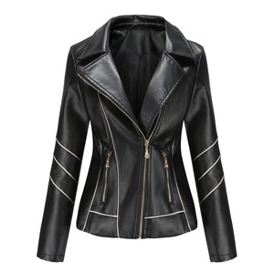 Chaqueta de Motociclista 100% Genuina de Cuero, Chaqueta Corta para Mujer, Nuevo Diseño - Product Image 3