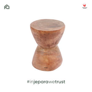 Tabouret d'appoint moderne en bois massif Damar Wabi Sabi, table d'appoint élégante pour salon, appartement, villa, atelier, hôtel - Product Image 3