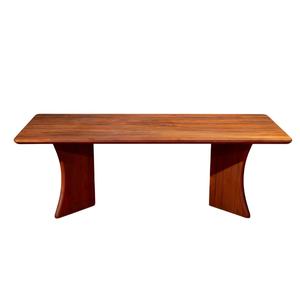 Mesa de comedor moderna de nogal macizo para 10 personas, mesa Rectangular duradera con acabado de PU para el hogar, Hotel, apartamento, muebles de comedor - Product Image 1