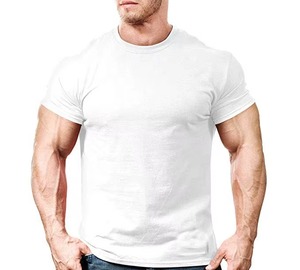 T-shirts classiques à col rond pour hommes, 100 % coton extensible, manches courtes, écologiques, séchage rapide, 180 GSM et 200 GSM, motif uni - Product Image 4