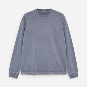 Sudadera Básica de Cuello Redondo para Hombre, Manga Larga, Color Sólido, Estilo Casual, Holgada, de Algodón y Felpa, Moda Urbana - Product Image 6