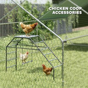 Posatoi Regolabili per Pollaio con 10 Barre di Sostegno per Gabbie di Animali da Fattoria e Giardino - Product Image 6