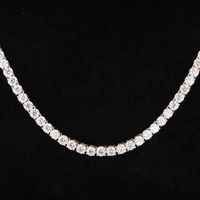 Chaîne tennis unisexe en diamant de laboratoire 5,00 mm, plaqué platine PT950, couleur F, pureté VVS-VS, taille brillant, style Hip Hop Iced, certifié IGI