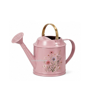 Regadera de Metal Negra con Diseño Floral Dorado, Duradera para Uso en Jardinería - Product Image 2