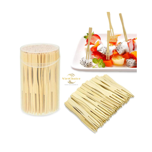 Natural Bamboo Mini <b>Fork</b> Premium Disposable Cocktail <b>Fork</b> for Party Wholesale Supply - Product Image 6