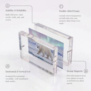 [Holar] Cadre photo magnétique en acrylique transparent rectangulaire double face fabriqué à Taïwan pour la décoration de la maison - Product Image 3