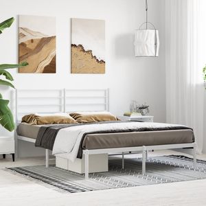 Cadre de lit king size en acier thermolaqué blanc – Catégorie de produits : Lits métalliques - Product Image 3