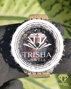 Reloj de Pulsera de Diseño Premium con Bisel de Espinas y Diamantes Moissanite VVS en Plata de Ley 925 - Product Image 1