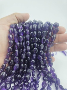 Cuentas de Amatista Africana Natural, Pepitas Lisas, Hilos de Piedras Preciosas Sueltas para la Fabricación de Joyas al por Mayor - Product Image 1