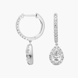 Pendientes de Aro con Diamantes Cultivados en Laboratorio Inside Out Triangle 1 CTW en Oro Blanco - Product Image 1
