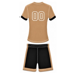 Ensemble short et maillot de football personnalisé marron camel, léger, uniforme sportif athlétique, tenue d'entraînement, vêtements d'équipe, vêtements de match - Product Image 2