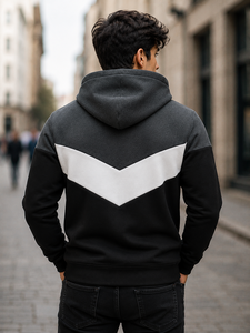 Sweat-shirt à capuche color block pour homme, pull décontracté à manches longues, vêtements en gros, sweat-shirt unisexe - Product Image 5