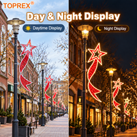 TOPREX Weihnachten 2D LED Stern-Motiv-Licht für Außenbereich Straßenlaterne Plaza Hotel und Kommerzielle Feiertagsdekoration