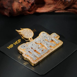 Hip Hop 3d Design Iced Out Custom Letter <b>Pendant</b> 925 <b>Silver</b> VVS Moissanite Diamond Number Name <b>Initial</b> Logo <b>Pendant</b> For Men - Product Image 2