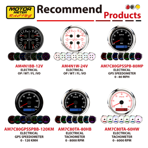 Nouveau Jauge 4-en-1 80mm pour Pression d'Huile, Température d'Eau, Niveau de Carburant et Voltmètre, LED 7 Couleurs, Noir, 12V, Capteur pour Voiture et Bateau - Product Image 6