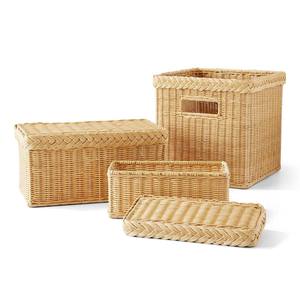 Caja de almacenamiento de ratán tejido, contenedor de alta calidad, cestas de mimbre sostenibles, precio más bajo - Product Image 1