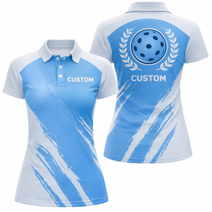 customizable Women Pickleball Printed <b>Athletic</b> Polo Shirt Short Sleeve Breathable Mesh Collar Quick Dry Sublimation OEM ODM - Product Image 1