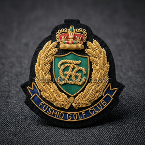 Fushio Golf Club Embroidered Patch <b>Sew</b>-On Fabric Badge Circular Luxury Design For Garment - Product Image 3
