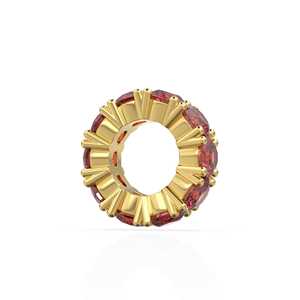 Breloque Ronde en Or Italien 14 carats avec Grenat, Breloque Roue en Grenat Rouge, Support de Breloque Ronde, Bague Éternité avec Pierre Ronde Pierre de Naissance de Janvier - Product Image 6