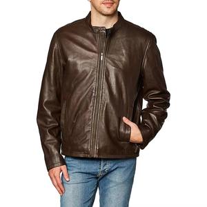 Veste matelassée d'hiver en cuir de mouton très vendue avec fermeture éclair, en toile respirante et coupe-vent, style motard à capuche - Product Image 1