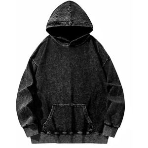 Sudadera Ligera con Efecto Desgastado y Lavado Ácido, Personalizada, de Alta Calidad, para Invierno, Estilo Urbano, 100% Algodón, con Capucha, Forro Polar Impermeable - Product Image 3