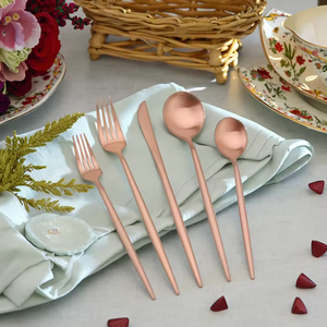 Ensemble de couverts en acier inoxydable de haute qualité, couverts modernes, couteau, fourchette, cuillère, vaisselle de mariage, écologique, poli miroir - Product Image 3
