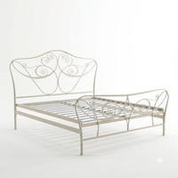 Cadre de lit Queen Size en fer forgé artisanal victorien, réglable, robuste, en métal, pour chambre à coucher, meuble sur mesure OEM