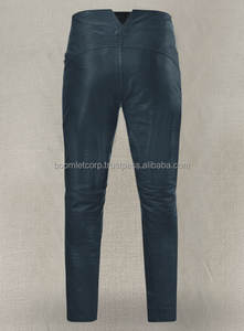 Pantalon en cuir décontracté pour homme de haute qualité, style western américain, en cuir de vache véritable, taille haute, coupe droite, noir, imperméable, séchage rapide - Product Image 4