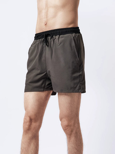 Pantalones Cortos Deportivos para Hombre, Color Gris Oscuro, de Secado Rápido, con Cordón Ajustable, Cintura Media, Tejido Sólido, Casuales - Product Image 2