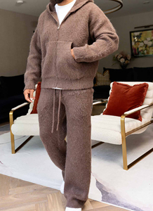 Sudadera con capucha de mohair para hombre, diseño personalizado, venta al por mayor, suéter de invierno con cremallera, unisex, de lana, tejido, extragrande - Product Image 4