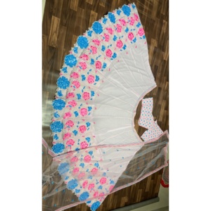 Handmade A-Line Lehenga Choli for Parties Beautiful Multi-Thread Embroidery Natural Waistline - Product Image 4