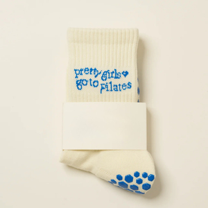 ODM Custom Pilates Grip <b>Socks</b> for Women Anti-Slip Cotton Crew <b>Socks</b> Custom Logo with Letter Text Yoga <b>Socks</b> Vietnam Manufacturer - Product Image 1