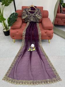 Blusa Elegante de Organza de Seda con Diseño Exclusivo, Estilo Étnico Moderno, Última Tendencia India, para Fiestas, Modesta, para Mujer - Product Image 2