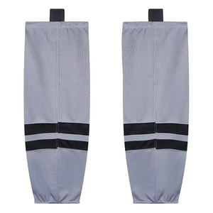 Chaussettes de hockey sur glace personnalisées à faible MOQ avec logo d'équipe, sublimées, respirantes, pour l'entraînement estival, avec bordure élastique extensible, 100 % polyester - Product Image 3