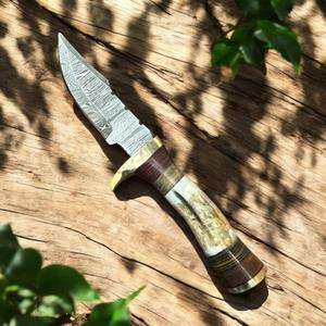 Lot de 20 couteaux de chasse en acier Damas en gros |   Couteau à lame fixe fait main, offre spéciale avec étuis en cuir pour camping en plein air 2025 - Product Image 5