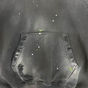 Sweat à capuche unisexe surdimensionné de haute qualité, personnalisable, effet délavé, design usé, logo brodé, sweat à capuche thermique - Product Image 3