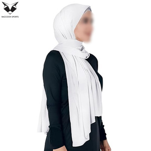 Hijab blanc simple, couvrant entièrement la tête, vêtements islamiques modestes, hijab léger, respirant et doux pour femmes, utilisation quotidienne - Product Image 2
