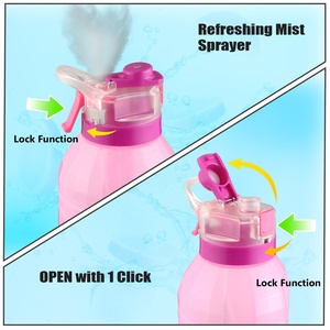 Bouteille d'eau à poignée manuelle sans BPA en plastique PP à double verrouillage écologique avec conception de brouillard et de pulvérisation pour une utilisation en salle de sport - Product Image 5