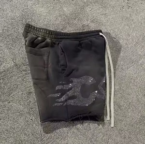 กางเกงขาสั้นสำหรับวิ่งจ๊อกกิ้งล้างหินเป็นกรดขนาดใหญ่แนววินเทจสำหรับผู้ชายสามารถออกแบบโลโก้ได้ตามต้องการ - Product Image 4