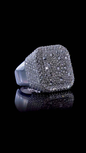 Bague Moissanite de Luxe à Coupe Coussin, Sertie Pavé, Style Hip Hop, Scintillante, pour Hommes et Femmes - Product Image 5