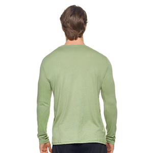 Camisetas de verano para hombre de alta calidad, color negro, cuello en V, tejido de punto, personalizadas, suaves, de color sólido, manga larga. - Product Image 6