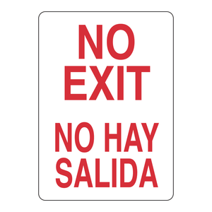 Señal de Prohibido Salir Bilingüe en Inglés y Español, Señalización de Seguridad para Interiores y Exteriores - Product Image 1