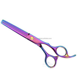 Ciseaux de coupe manuels multicolores professionnels en acier inoxydable pour salon et barbier - Product Image 6
