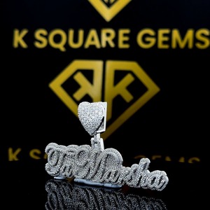 Pendentif Hip Hop Personnalisé Exclusif pour Enfants et Hommes avec Lettre et Moissanite Qualité VVS en Argent Sterling – Bijou Tendance et Cadeau Idéal - Product Image 2