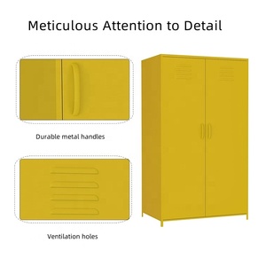 Armadio Nordico Moderno Chic Minimalista in Acciaio Almirah Guardaroba Metallico Rosa per Camera da Letto di Ragazze e Bambini - Product Image 5