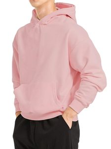 Sweat à capuche d'hiver rose bébé en molleton vierge 400 g/m² de haute qualité pour hommes, 100 % coton, option logo personnalisé imprimé - Product Image 2
