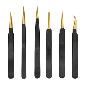 Pinzas Profesionales de Acero Inoxidable para Extensión de Pestañas, Punta Puntiaguda, Herramienta de Belleza para Aislamiento de Volumen - Product Image 3