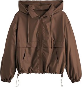 Women's Zip Up Lightweight Windbreaker <b>Jacket</b> Sport Casual Workout Hoodie Outerwear <b>with</b> <b>Pockets</b> Rainy Day Outfits - Product Image 3